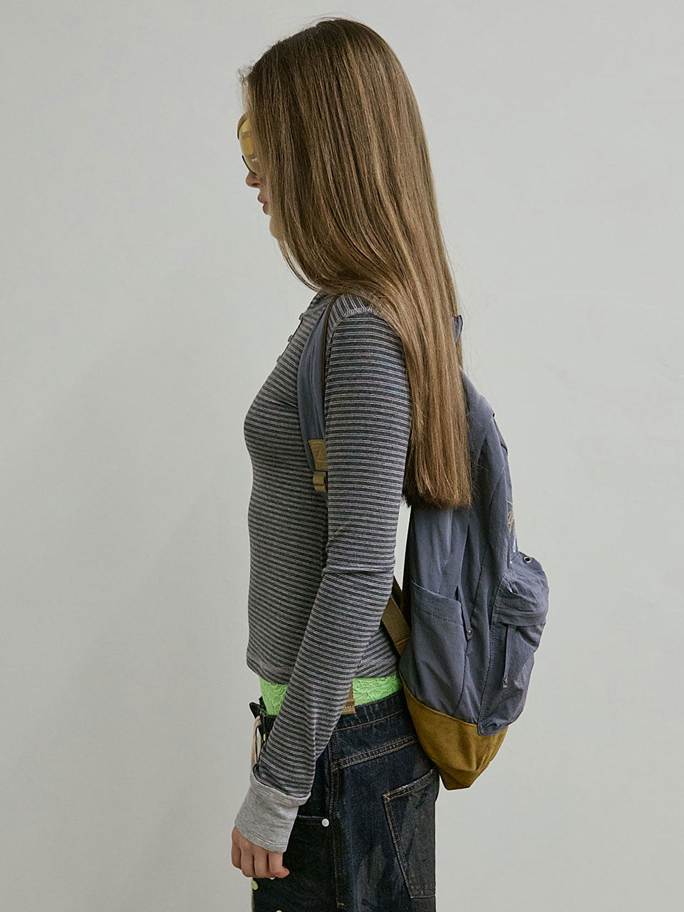 Grumpy Girl Nylon Backpack Metallic Navy