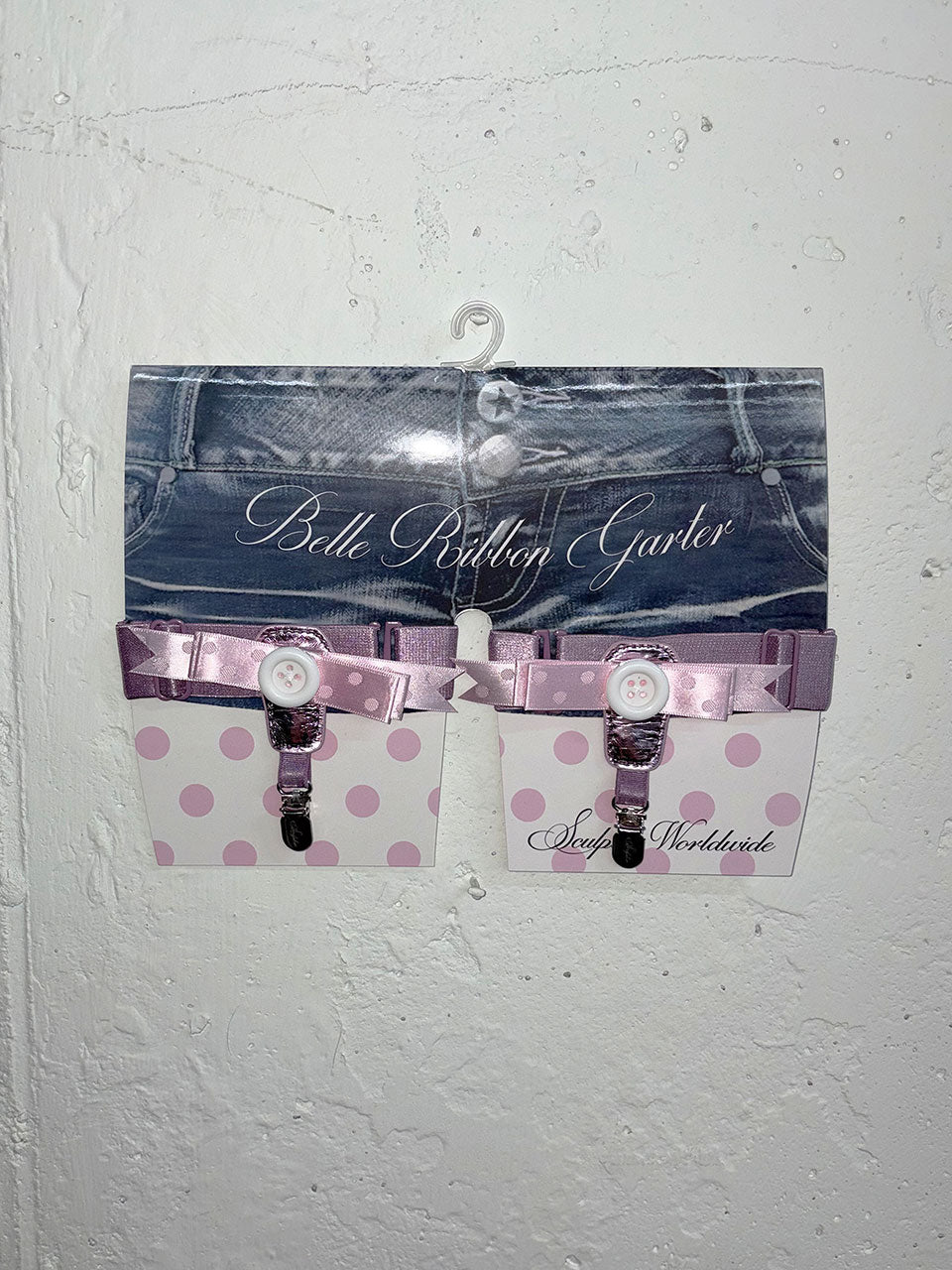 Belle Ribbon Garter Metallic Pink