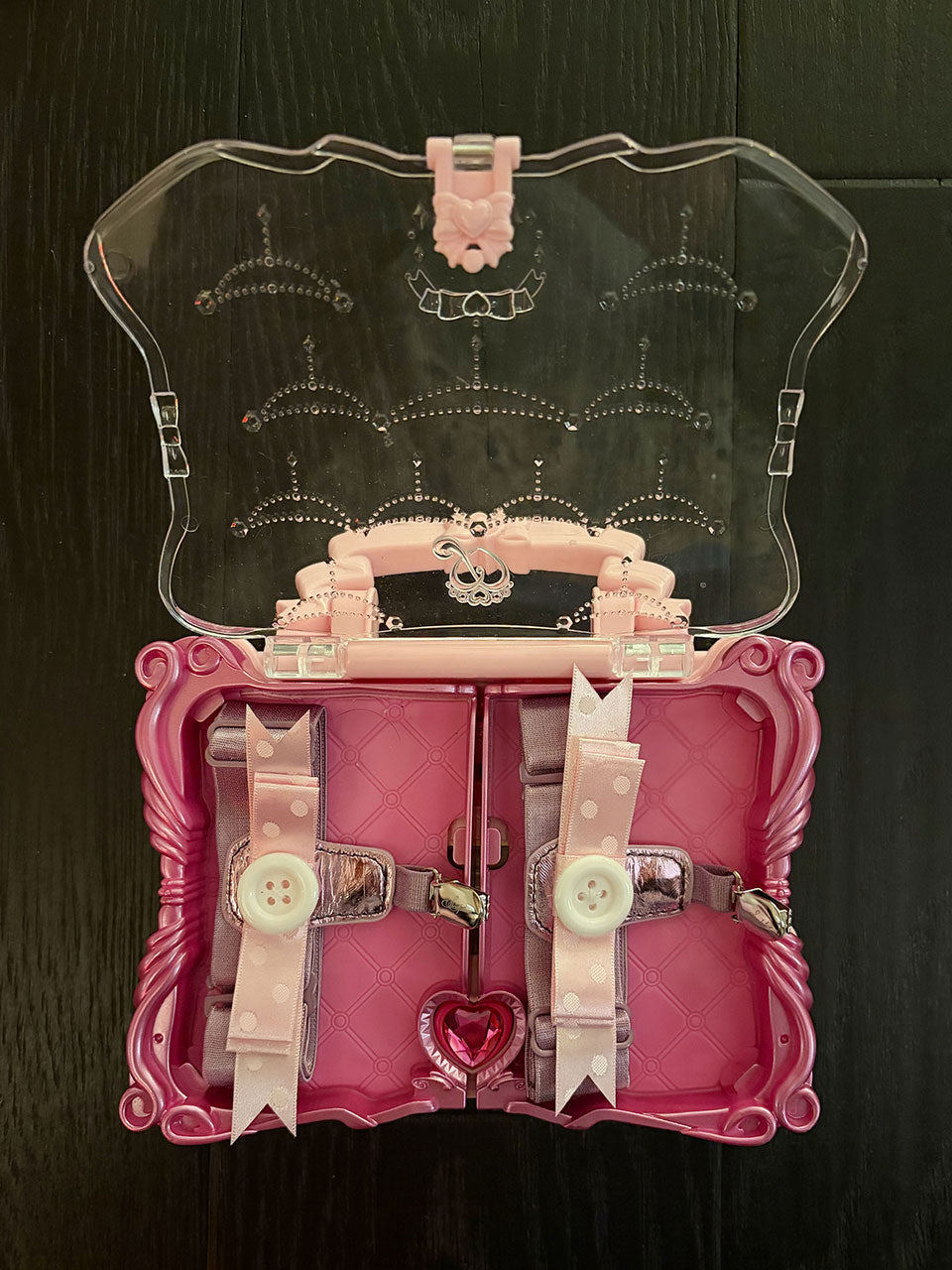 Belle Ribbon Garter Metallic Pink