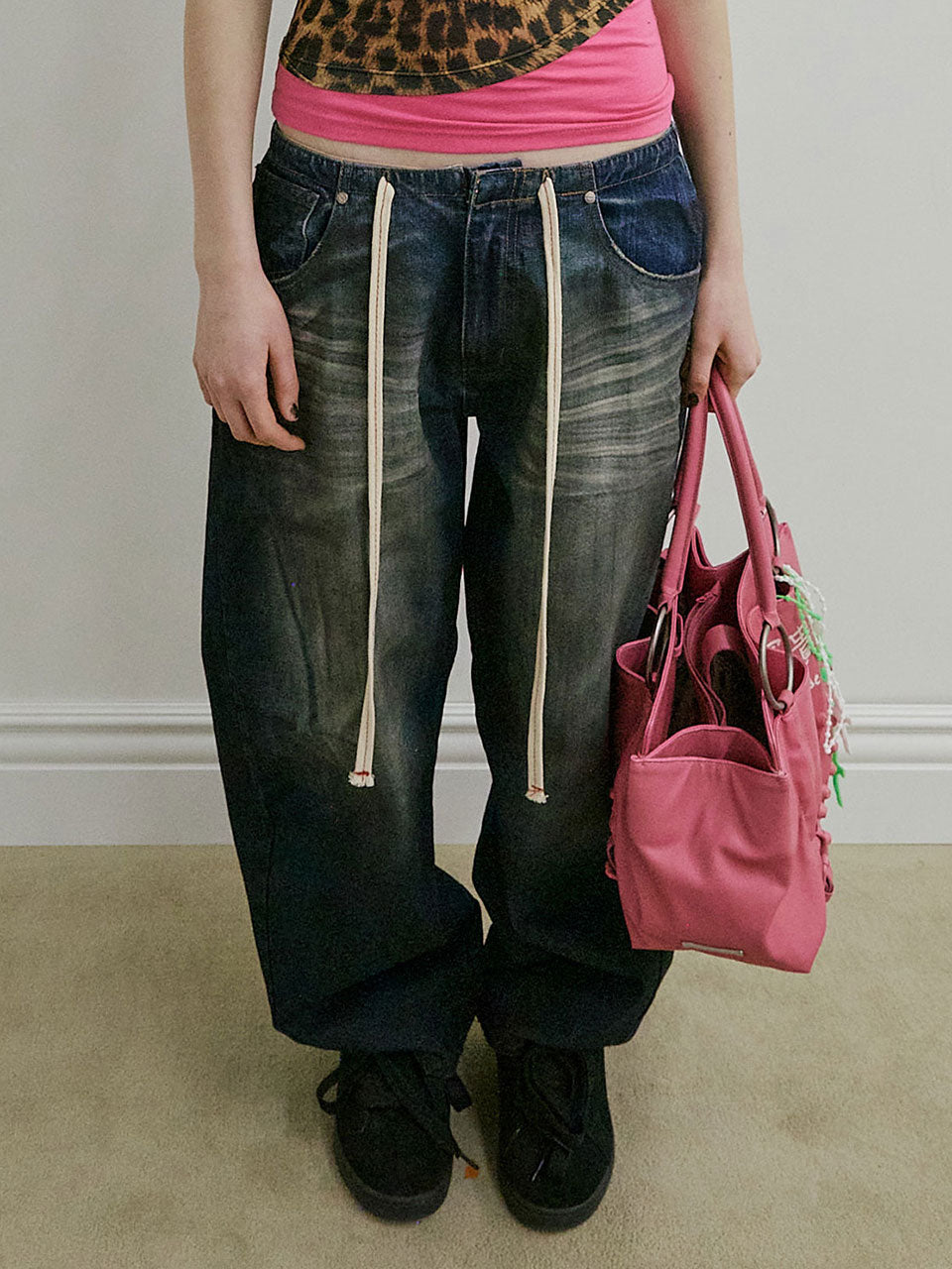 Brushed Denim Pants Mid Blue