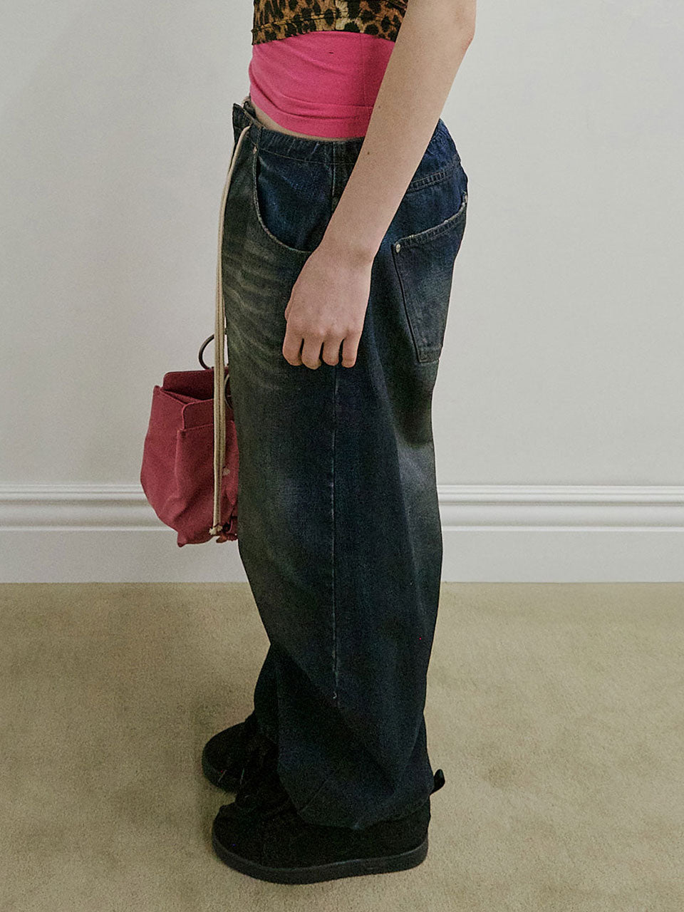 Brushed Denim Pants Mid Blue