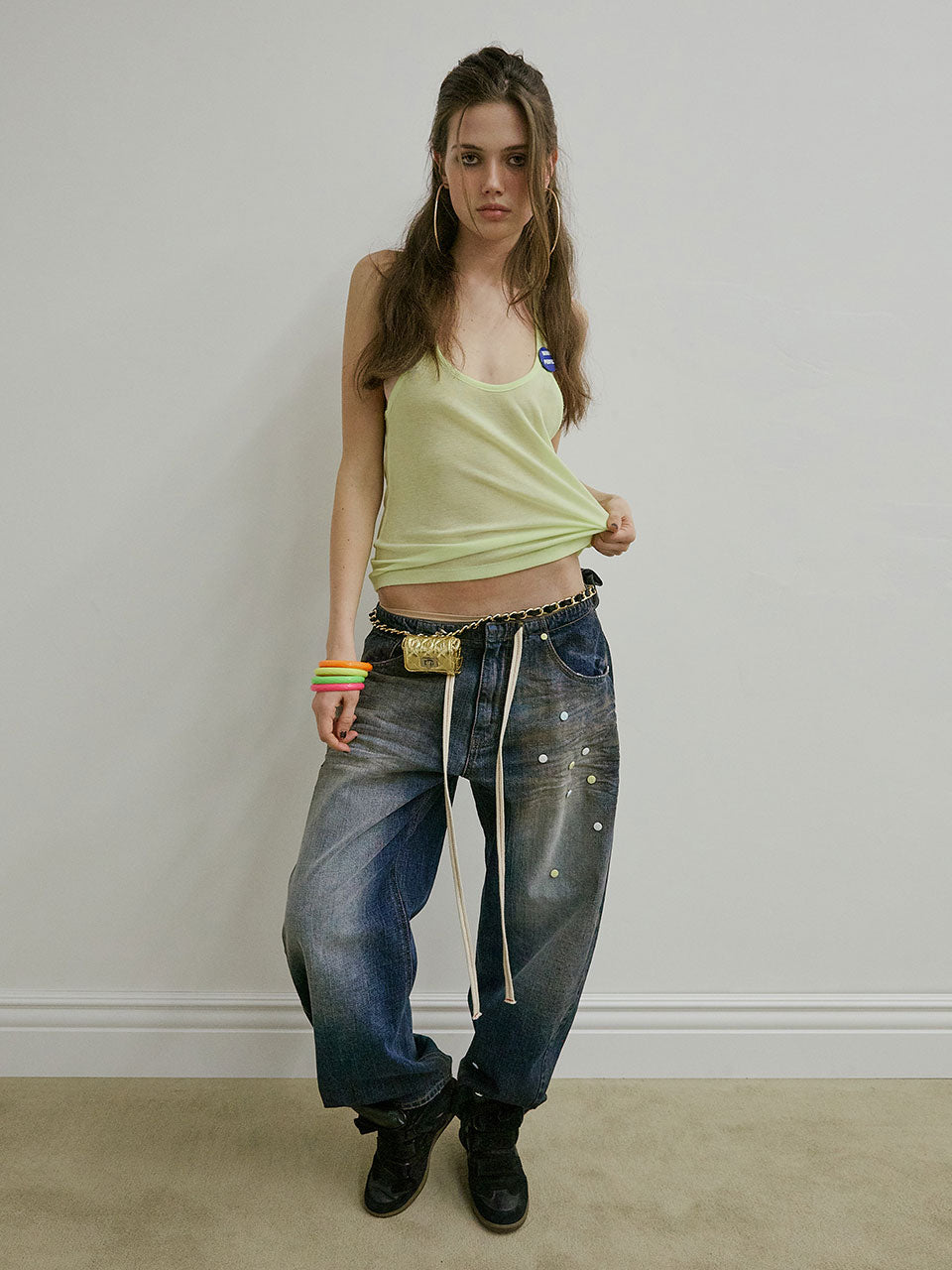 Pill Denim Pants Mid Blue