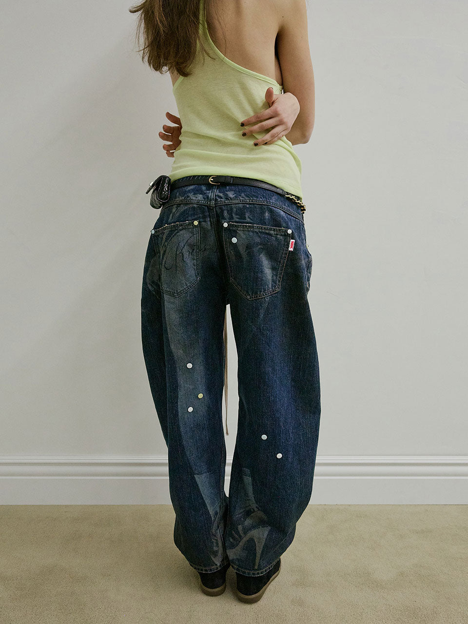 Pill Denim Pants Mid Blue