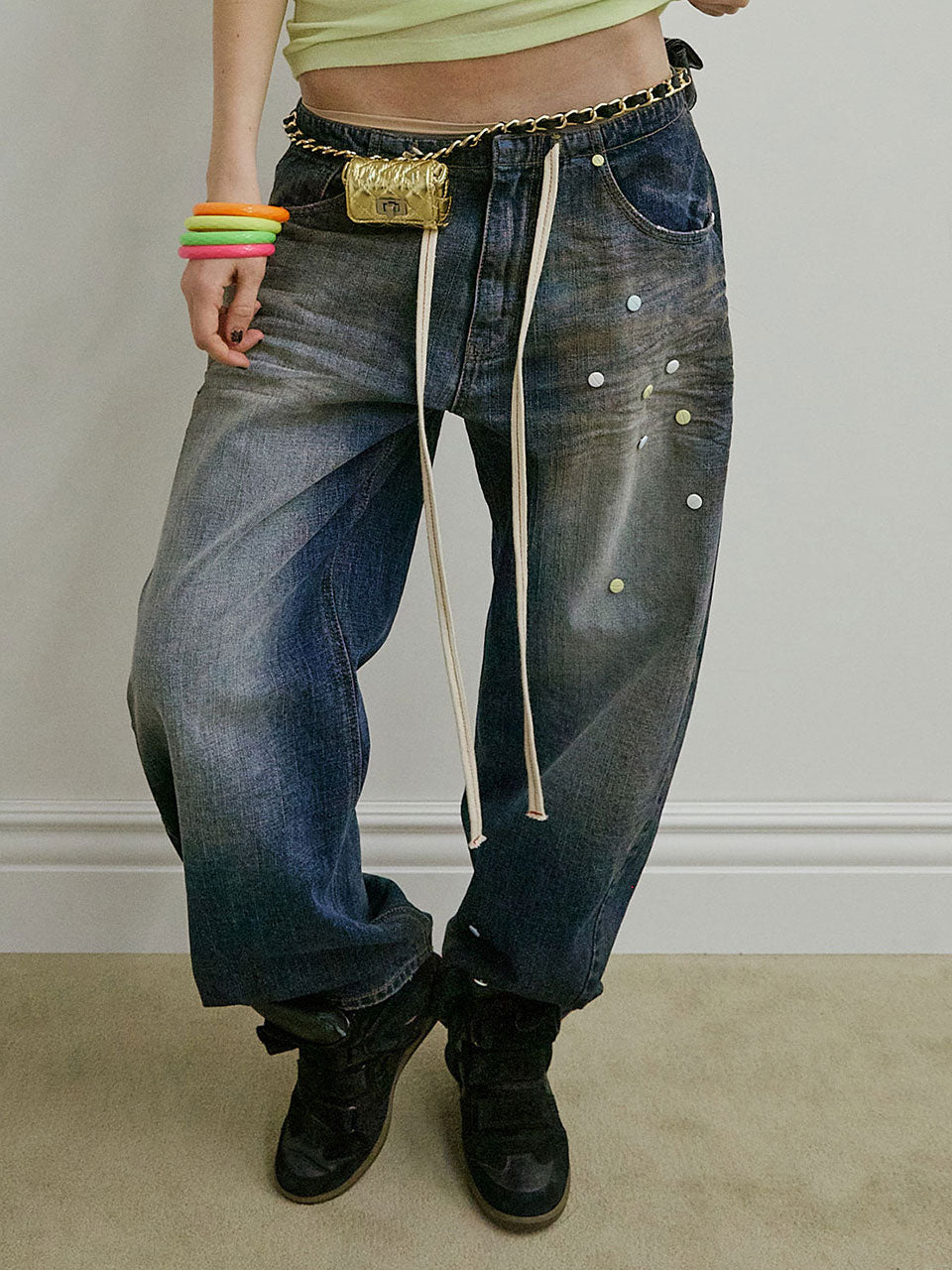 Pill Denim Pants Mid Blue