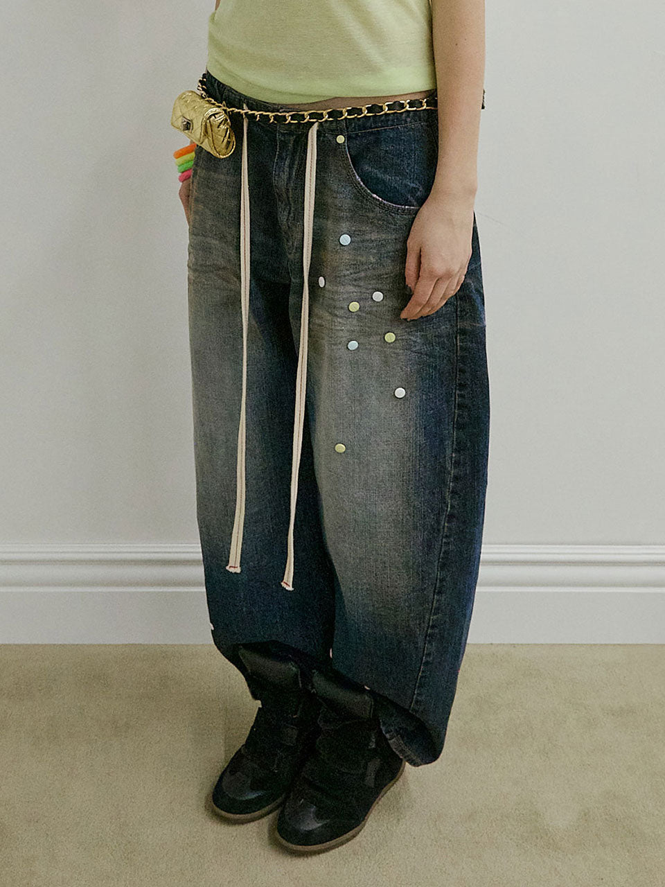 Pill Denim Pants Mid Blue