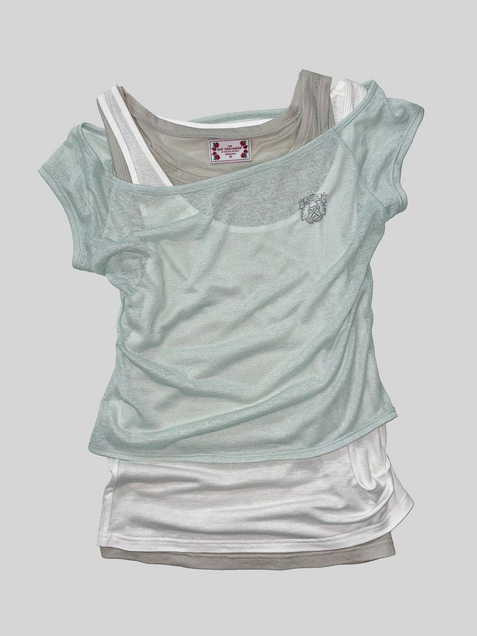 【6月下旬お届け予定】Lazy Sleeveless Layered Tee Mint