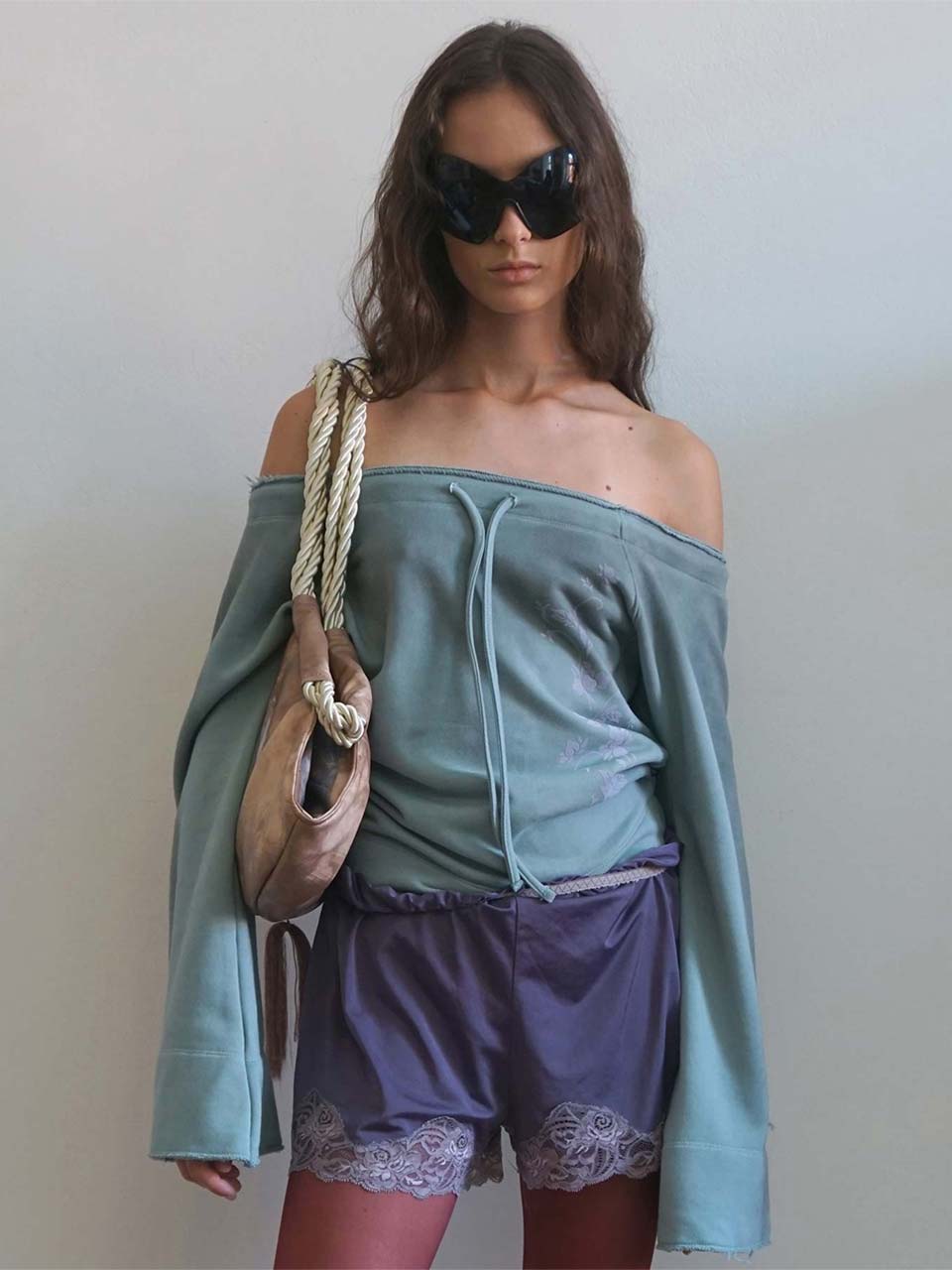 Wide Bell Sleeve Sweatshirt Mint