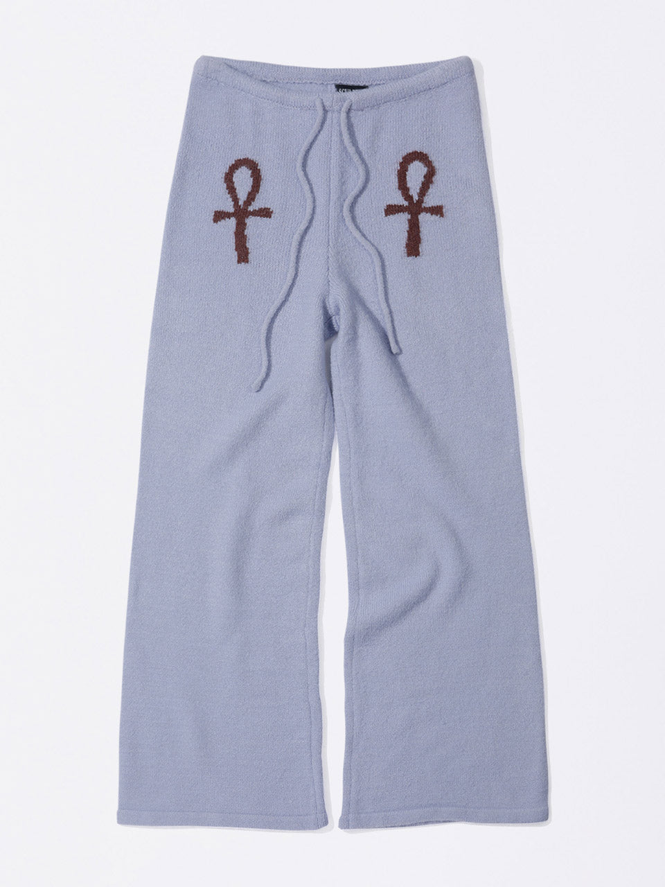Ankh Boucle Knit Pants Misty Blue