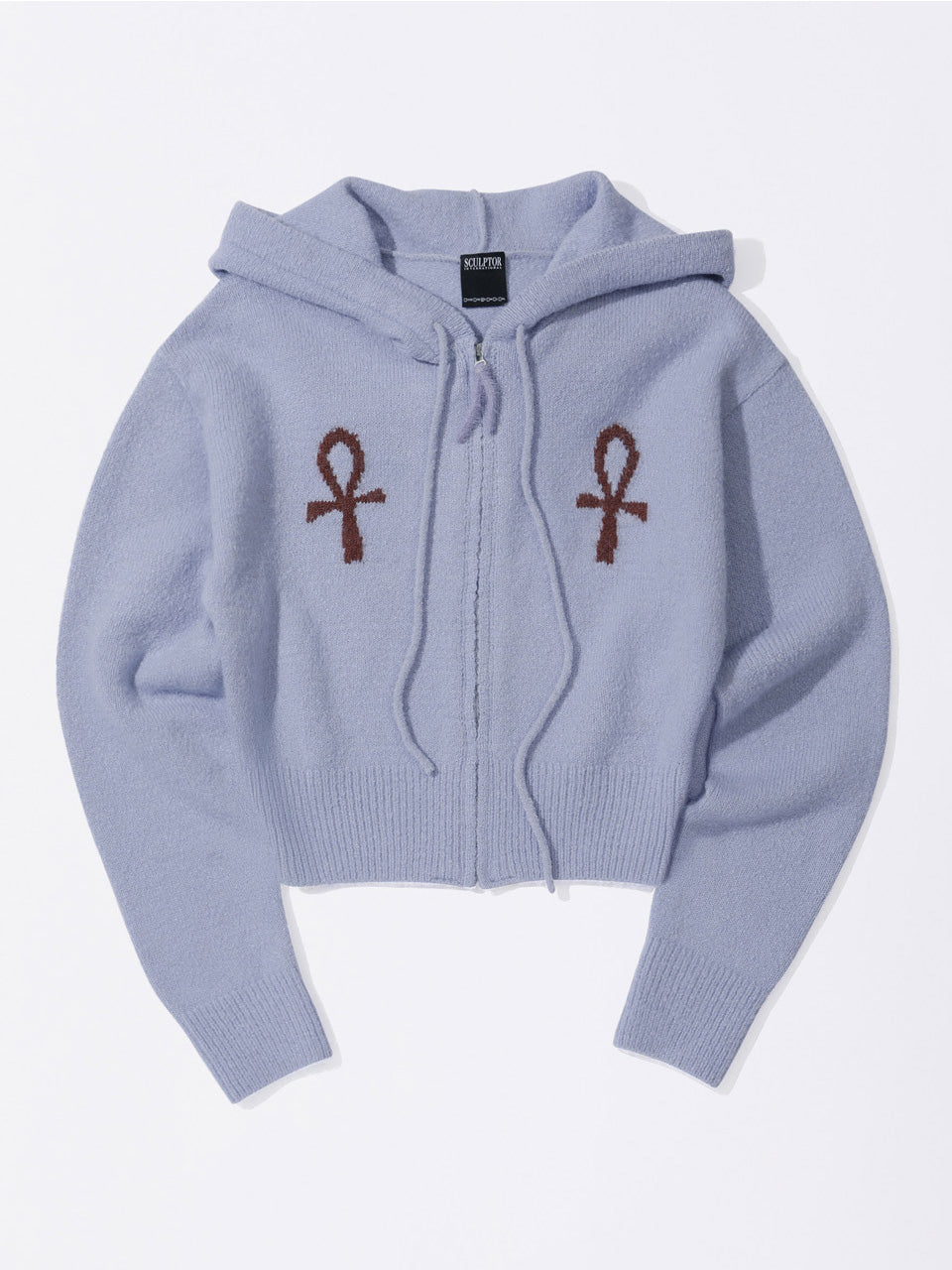 Ankh Boucle Knit Cardigan Misty Blue