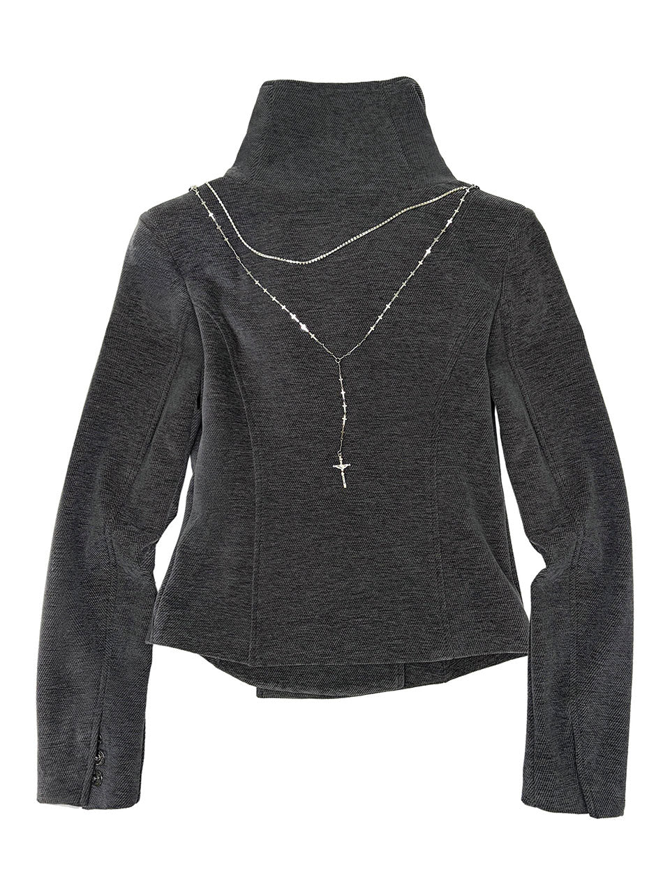 Mockneck Corduroy Jacket Charcoal