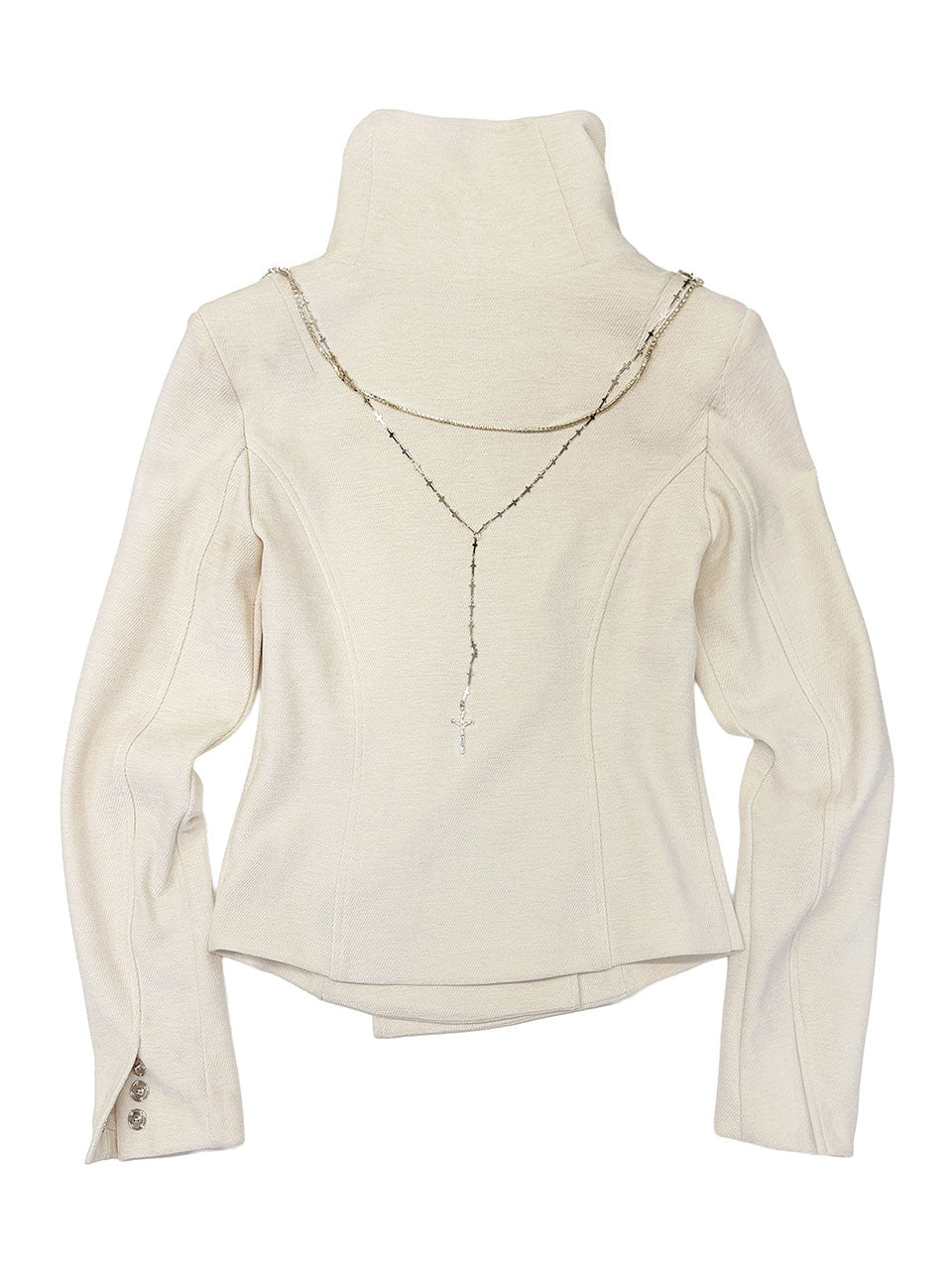 Mockneck Corduroy Jacket White