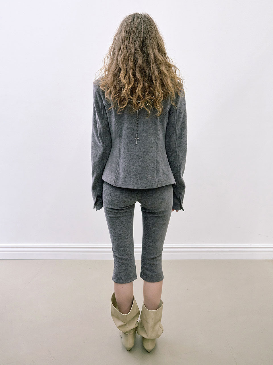 Mockneck Corduroy Jacket Charcoal