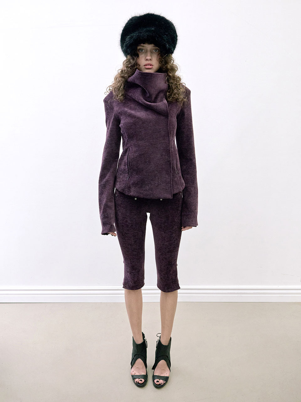 Mockneck Corduroy Jacket Deep Plum