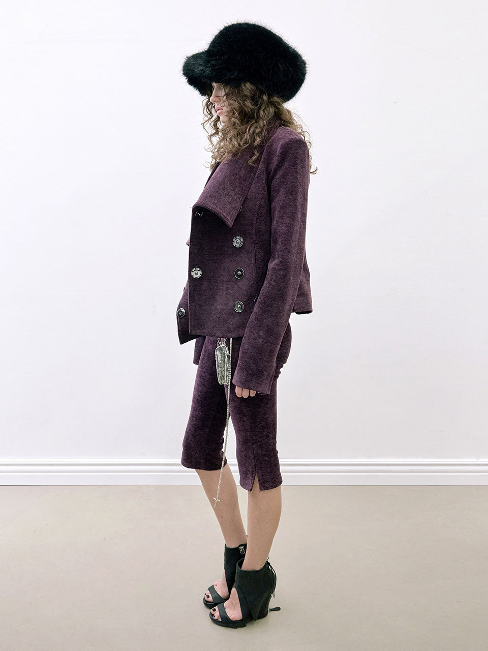 Mockneck Corduroy Jacket Deep Plum