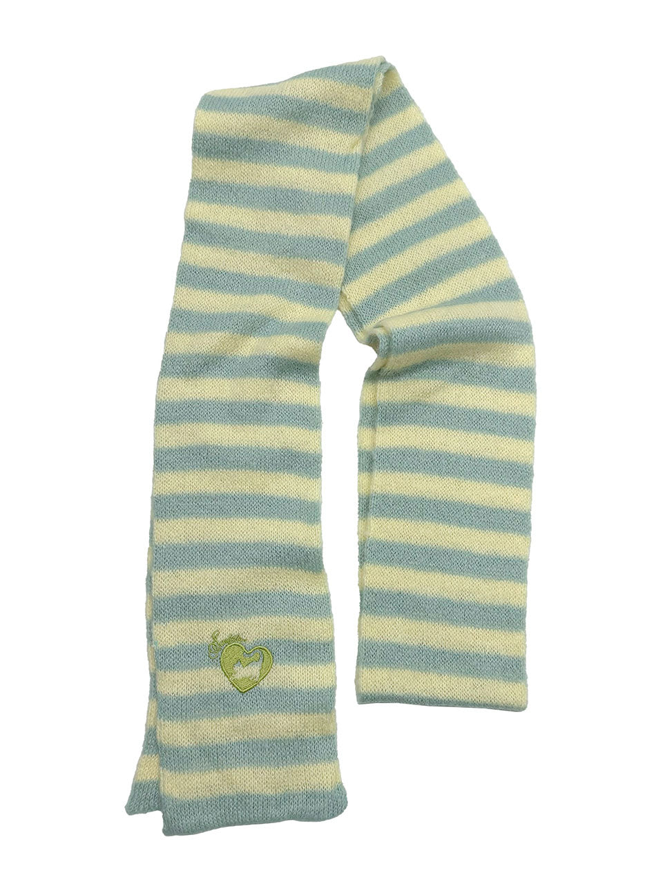 Mohair Blend Stripe Scarf Lemon/Mint