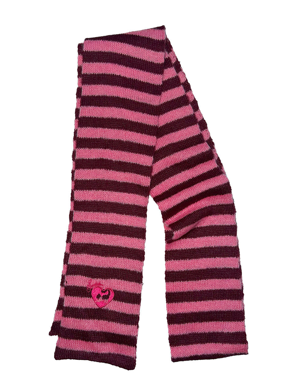Mohair Blend Stripe Scarf Pink/Red