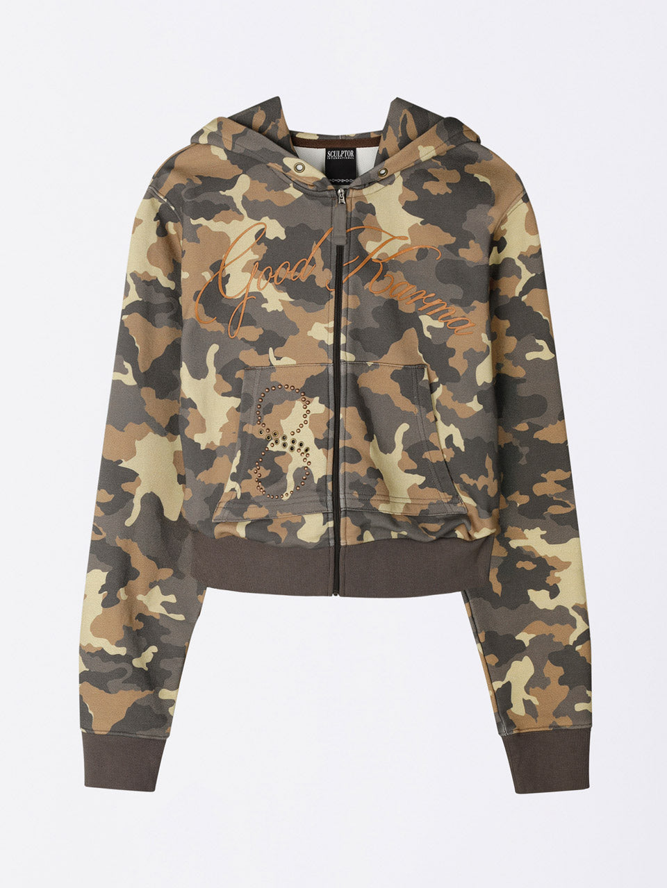 Karma Hooded Zip-Up Mustard Camo