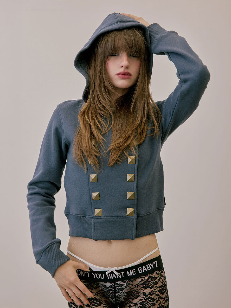 Napoleon Stud Hoodie Charcoal