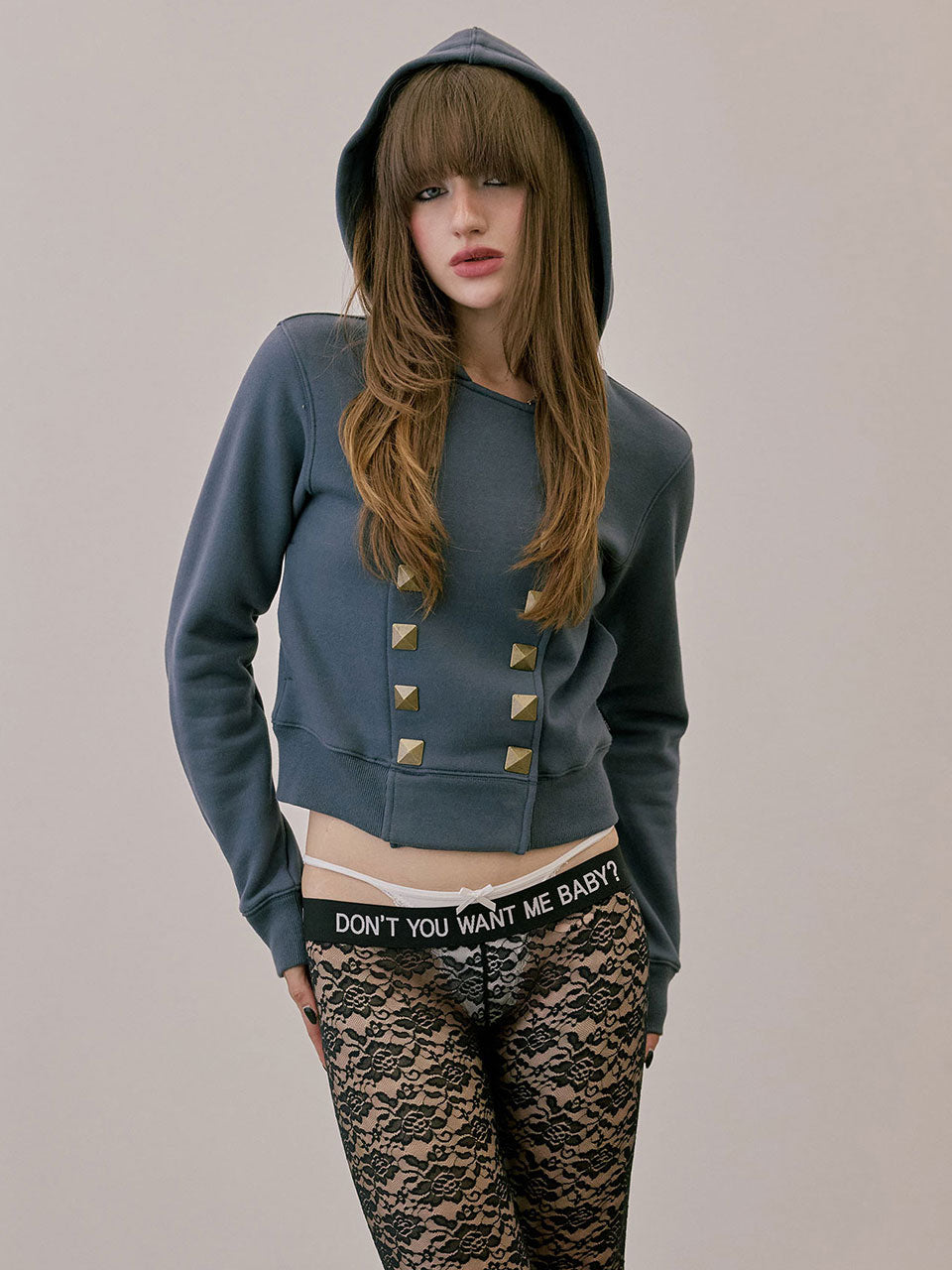 Napoleon Stud Hoodie Charcoal
