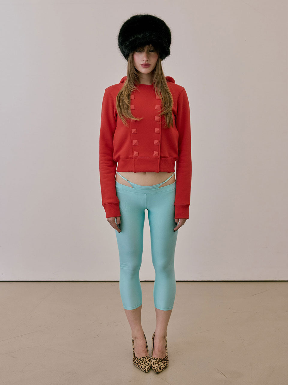 Napoleon Stud Hoodie Red