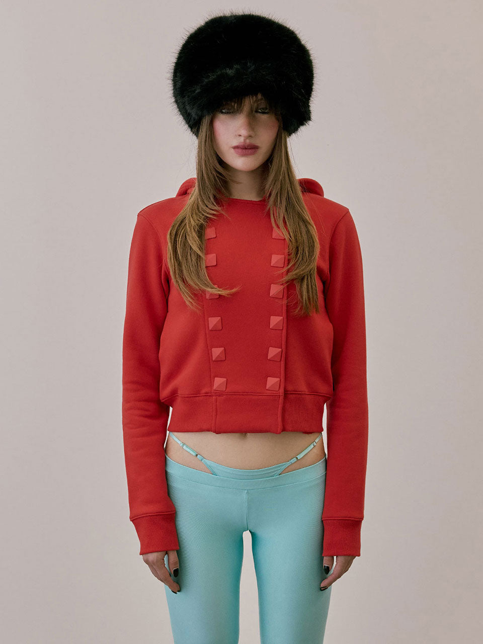 Napoleon Stud Hoodie Red