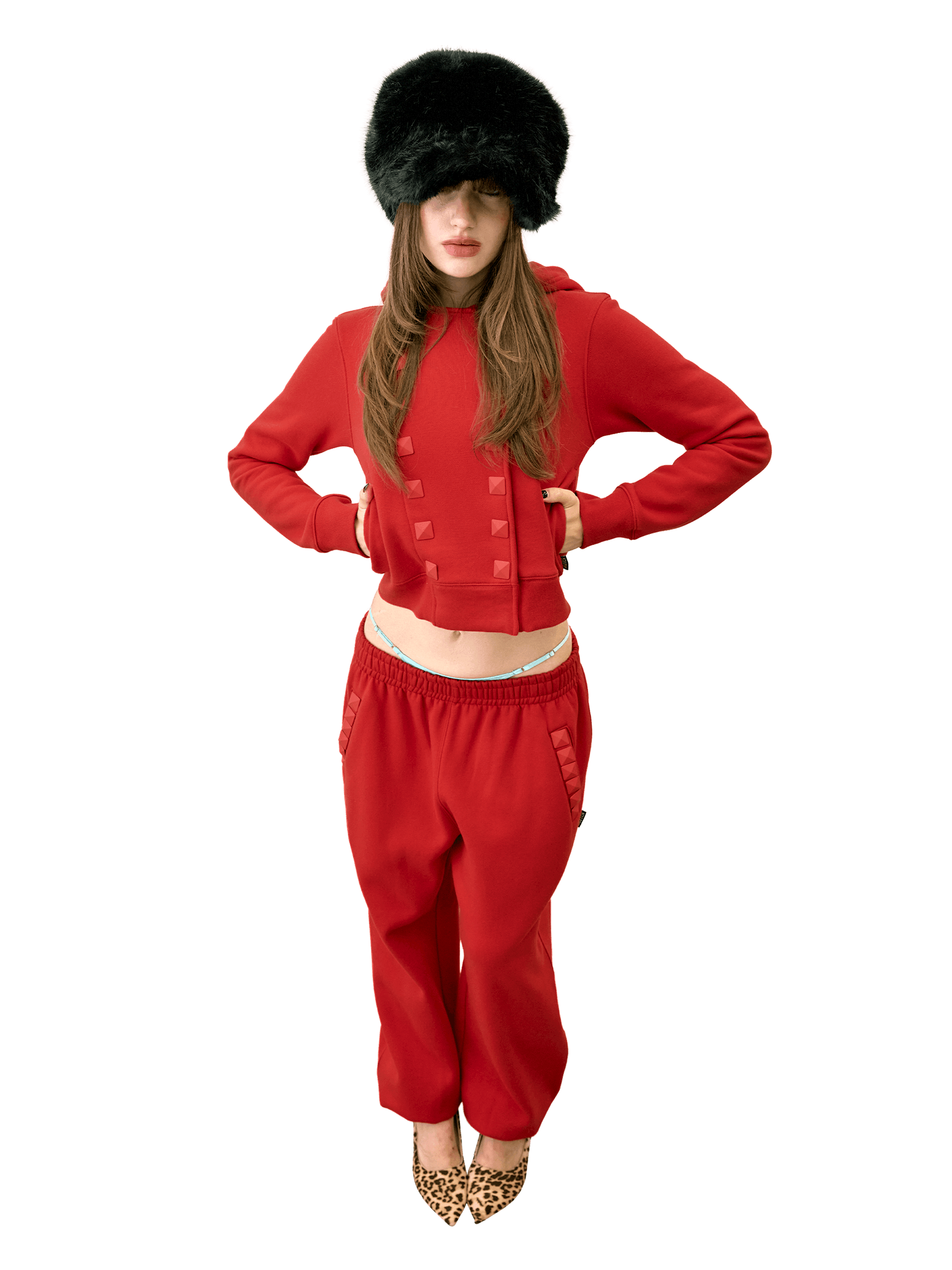 Napoleon Stud Sweatpants Red