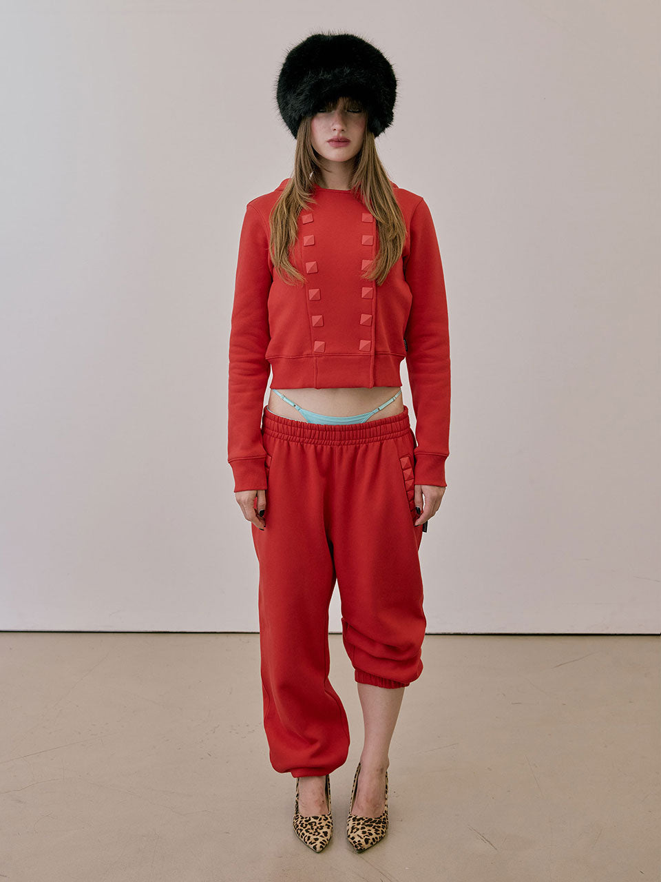 Napoleon Stud Sweatpants Red