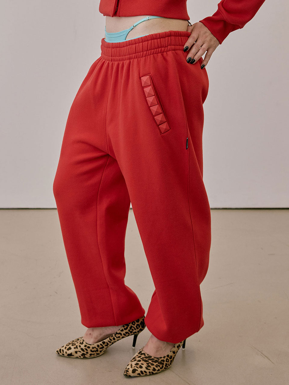 Napoleon Stud Sweatpants Red