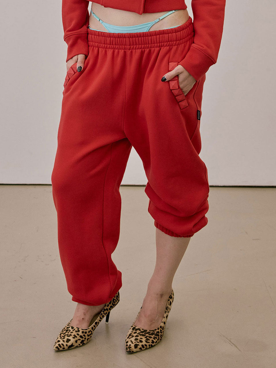 Napoleon Stud Sweatpants Red