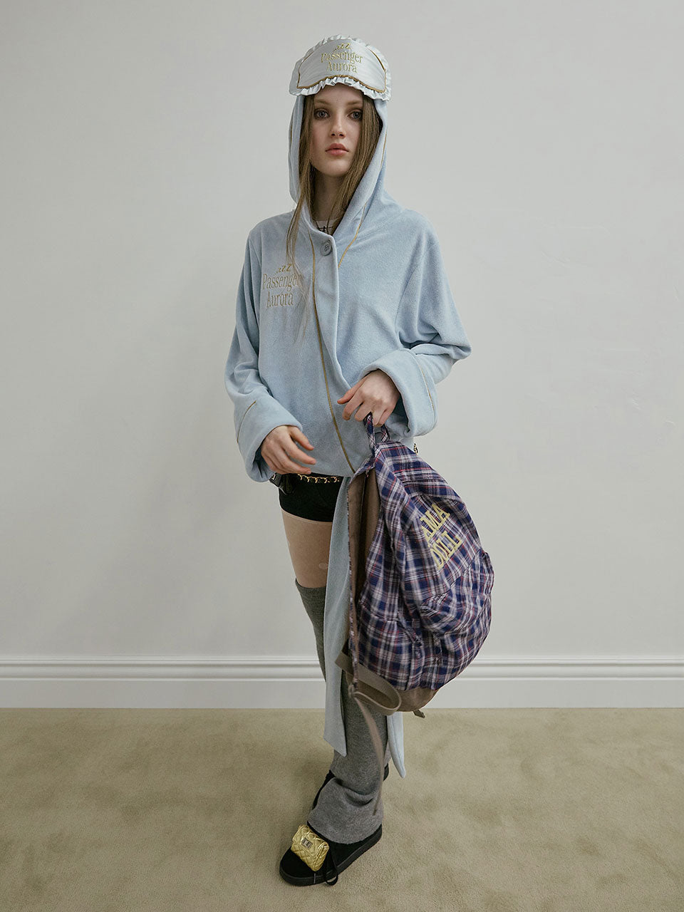 Plaid Backpack Navy Check