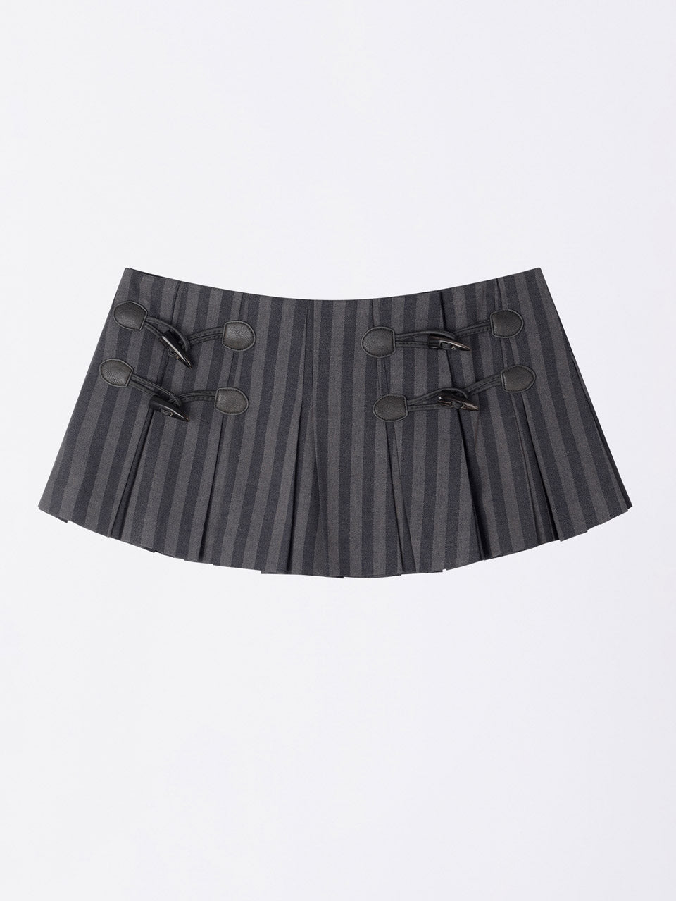 Micro Stripe Wrap Skirt Navy