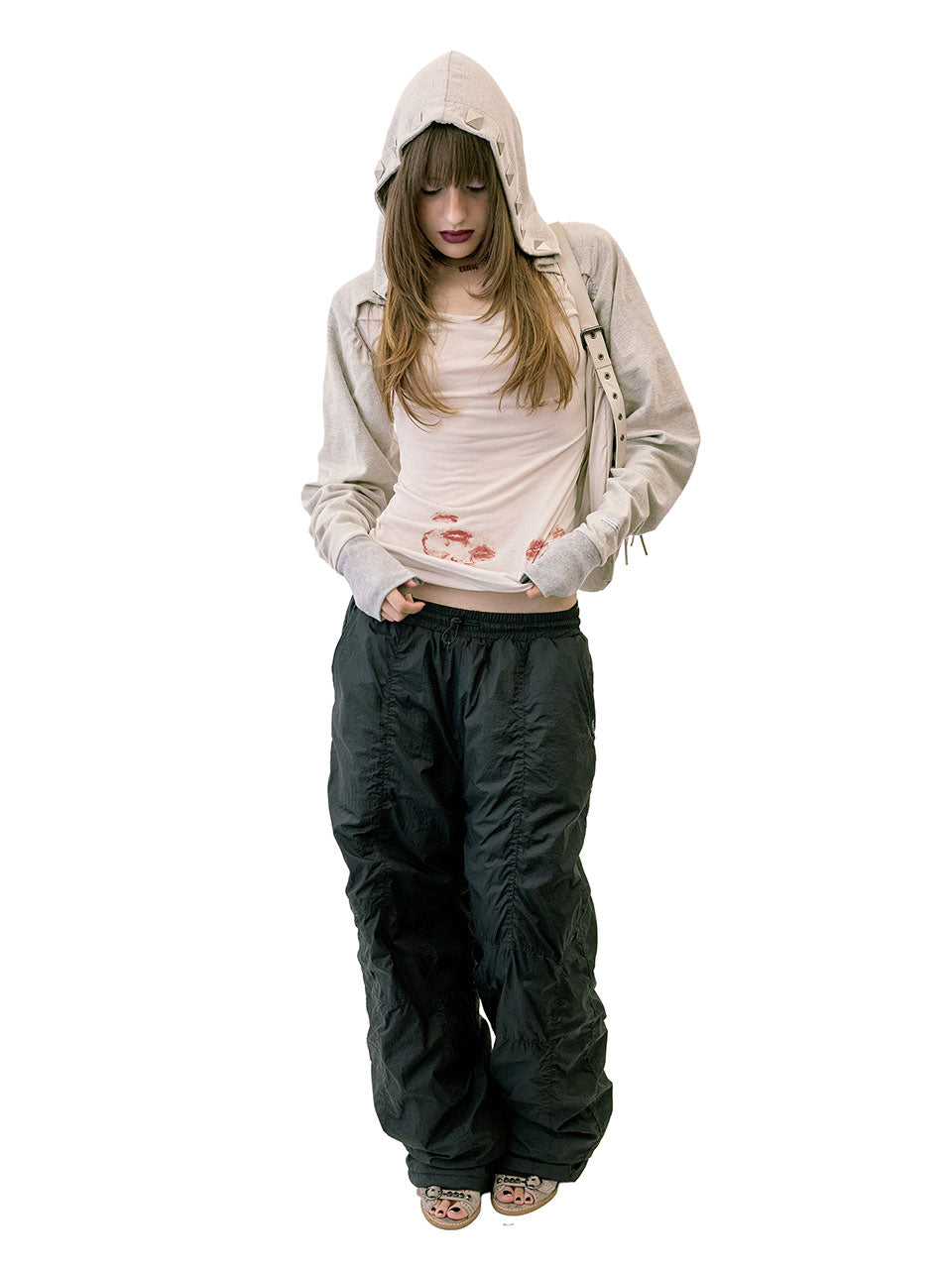 Padded Wide Pants Black