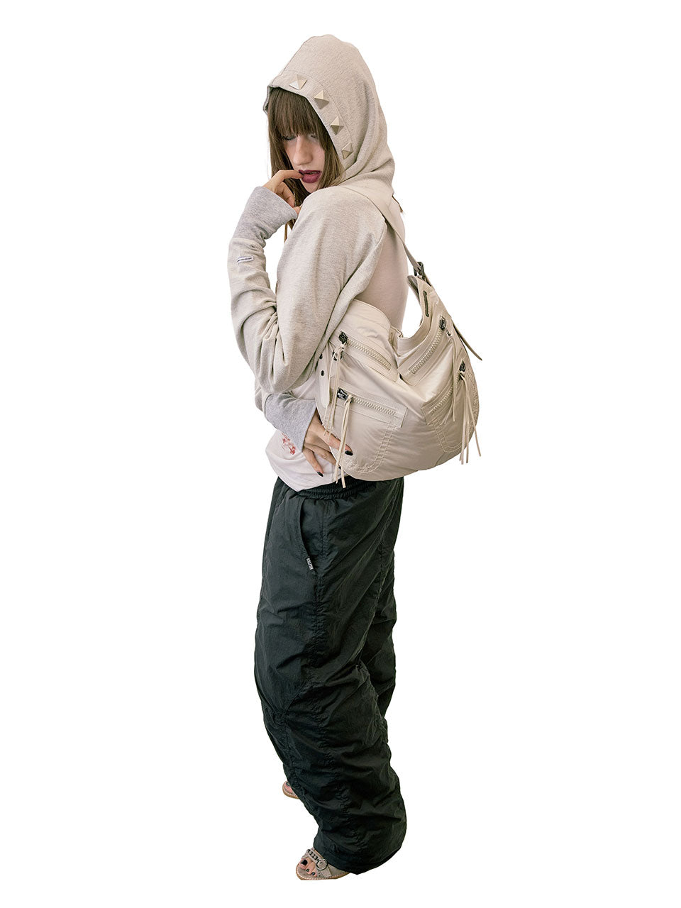 Padded Wide Pants Black