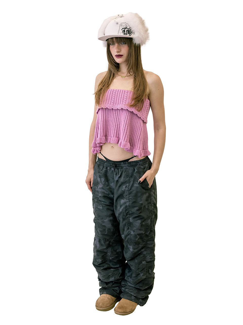 Padded Wide Pants Camo