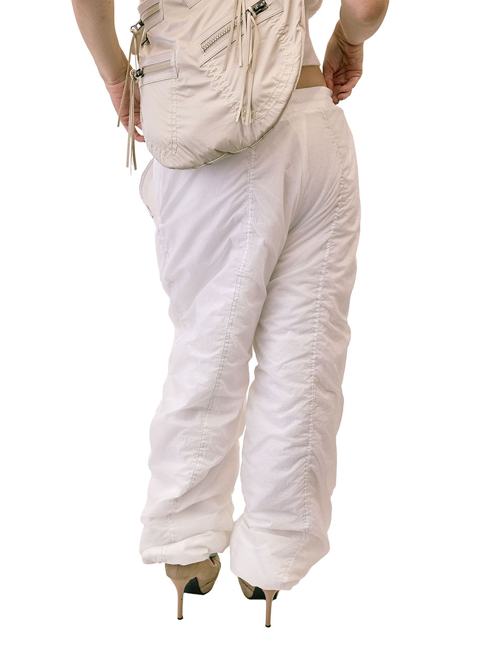 Padded Wide Pants White