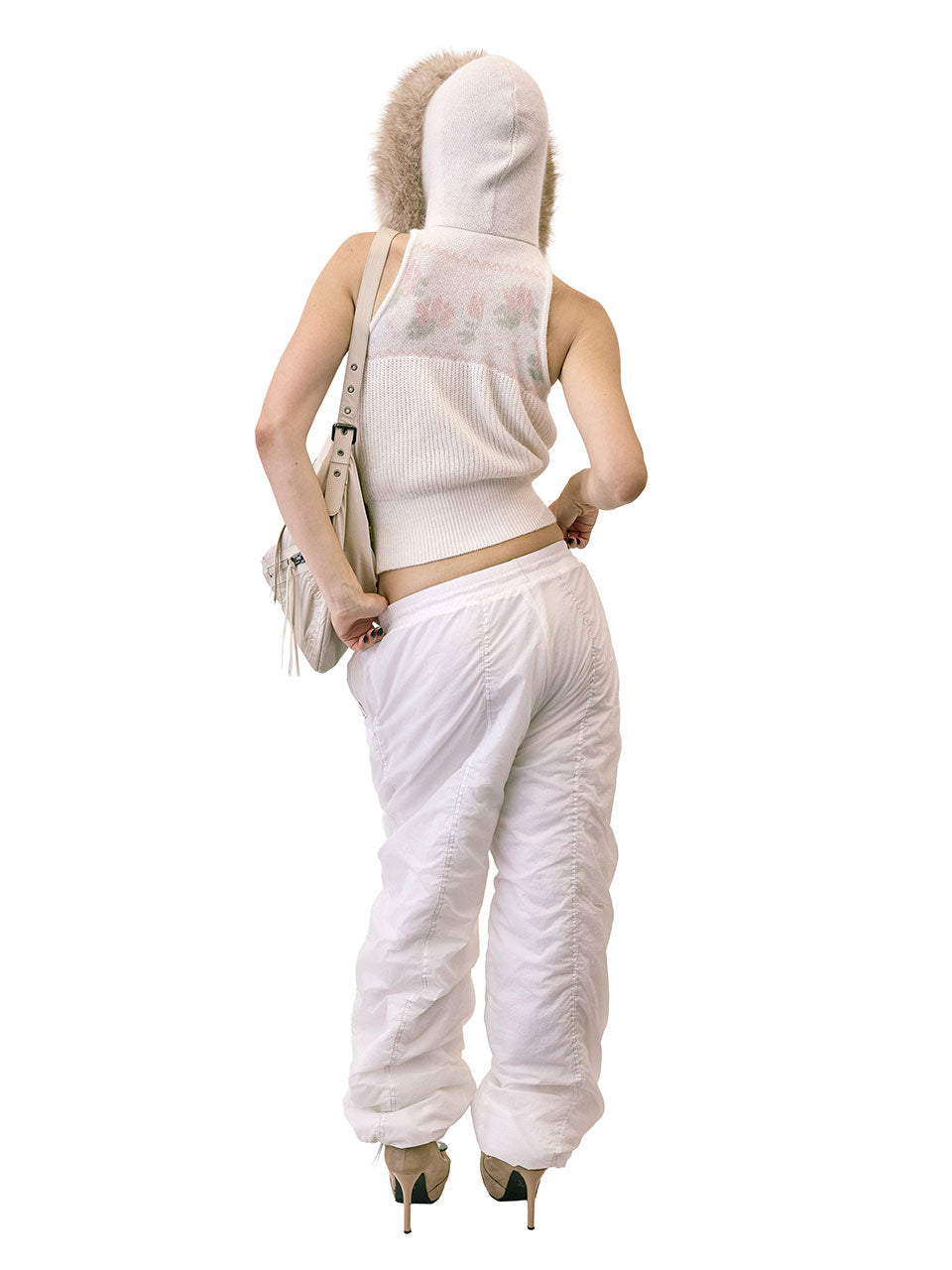 Padded Wide Pants White