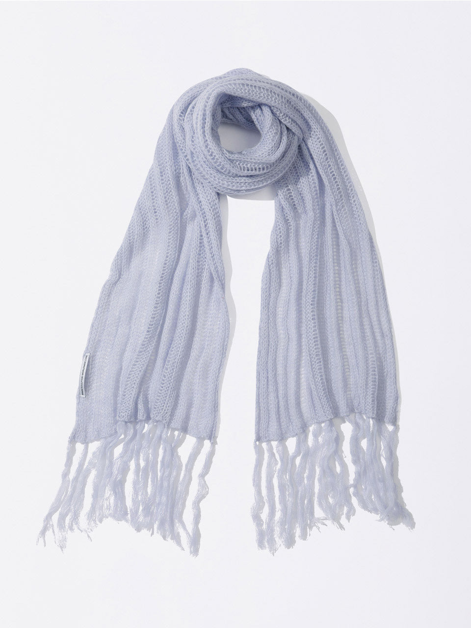 Fluffy Fringe Scarf Pale Blue