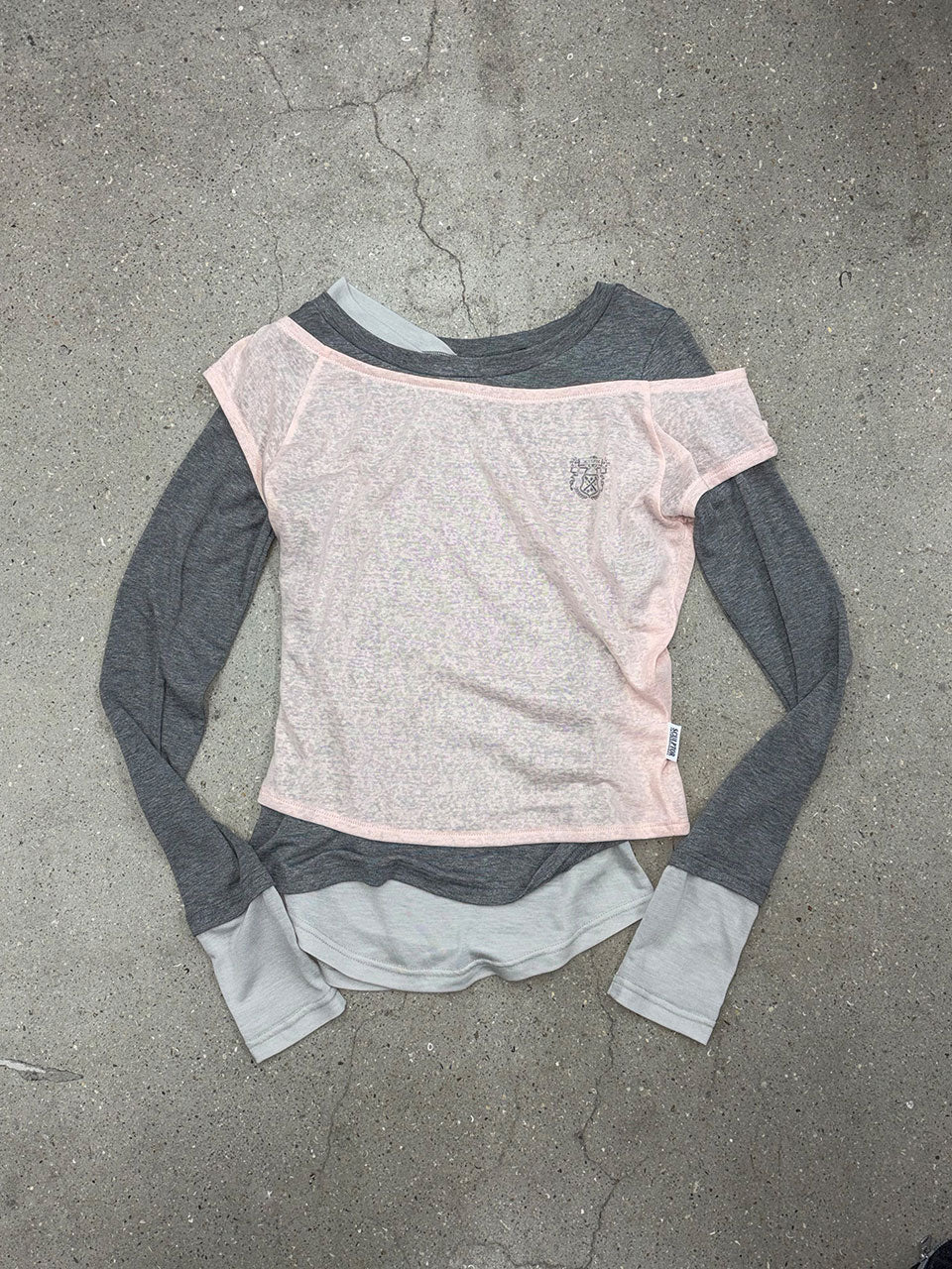 Lazy Layered Tee Pale Pink