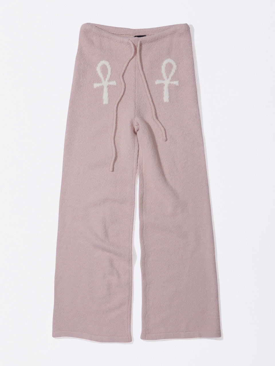 Ankh Boucle Knit Pants Pink
