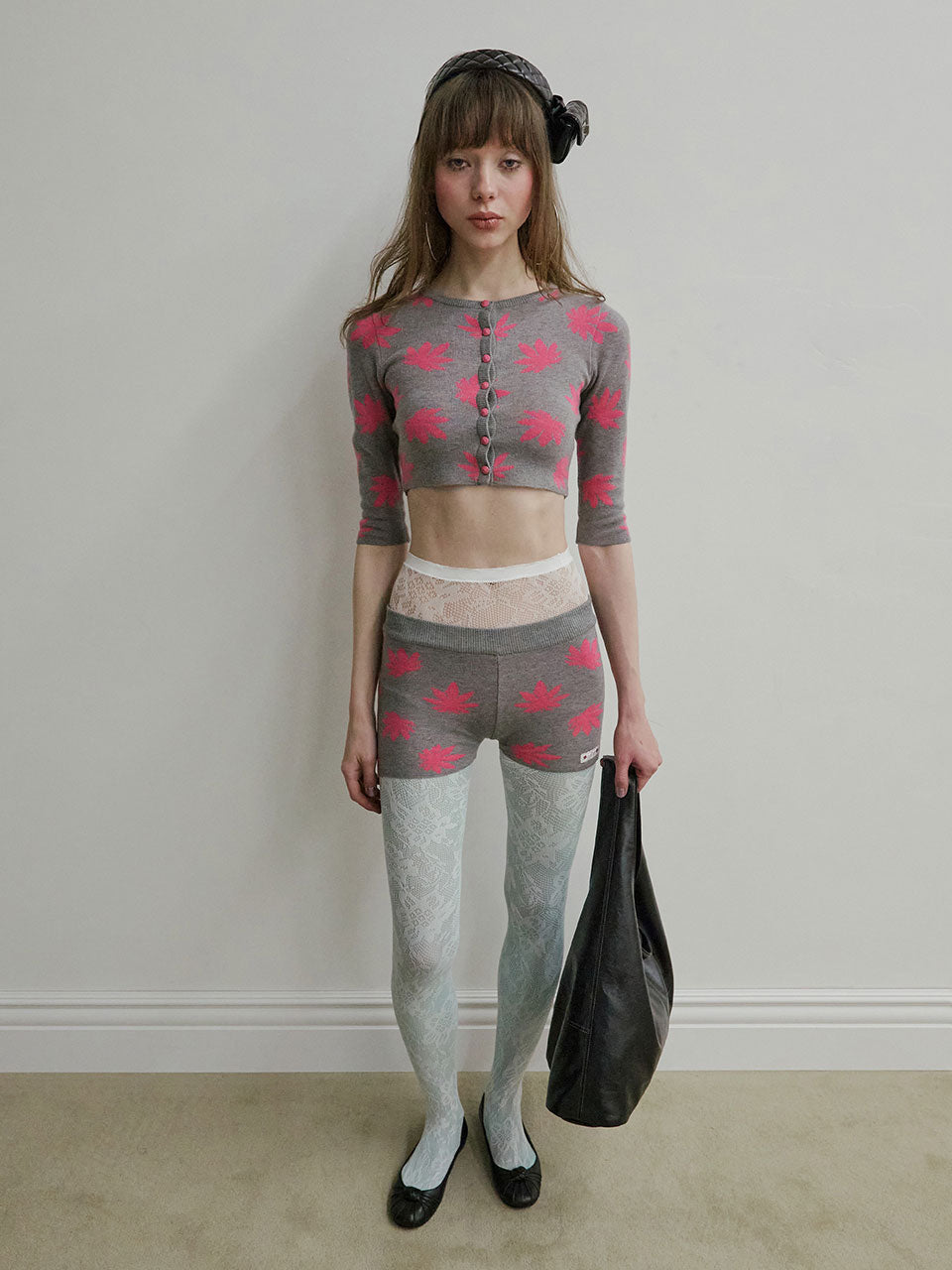 New Emo Crop Cardigan Pink