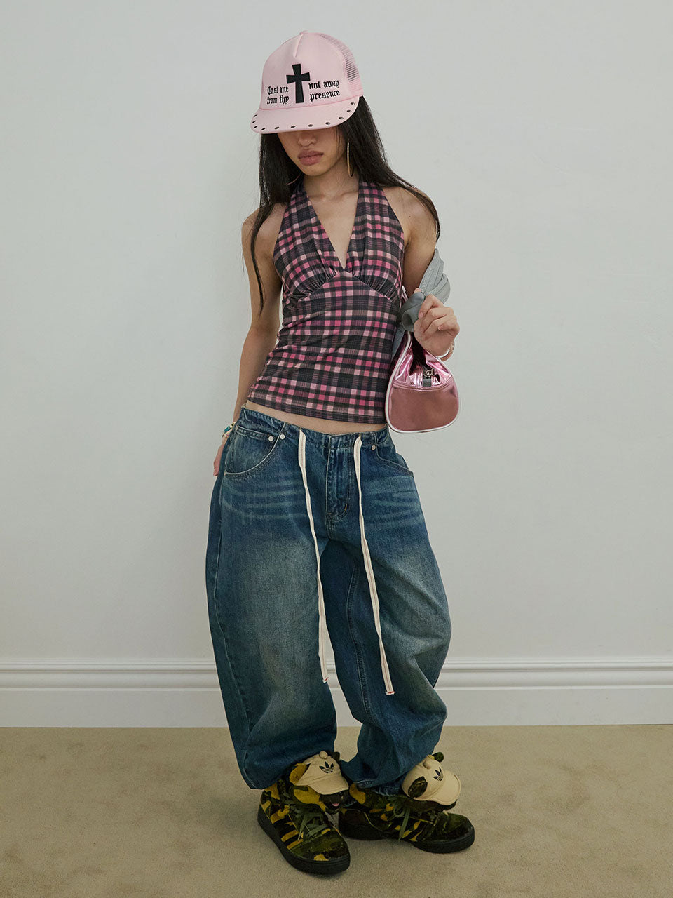 【7月上旬お届け予定】Cross Mesh Cap Pink