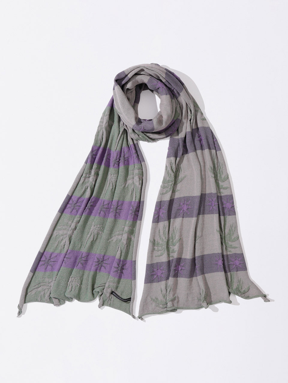 Striped Jacquard Scarf Pink/Gray