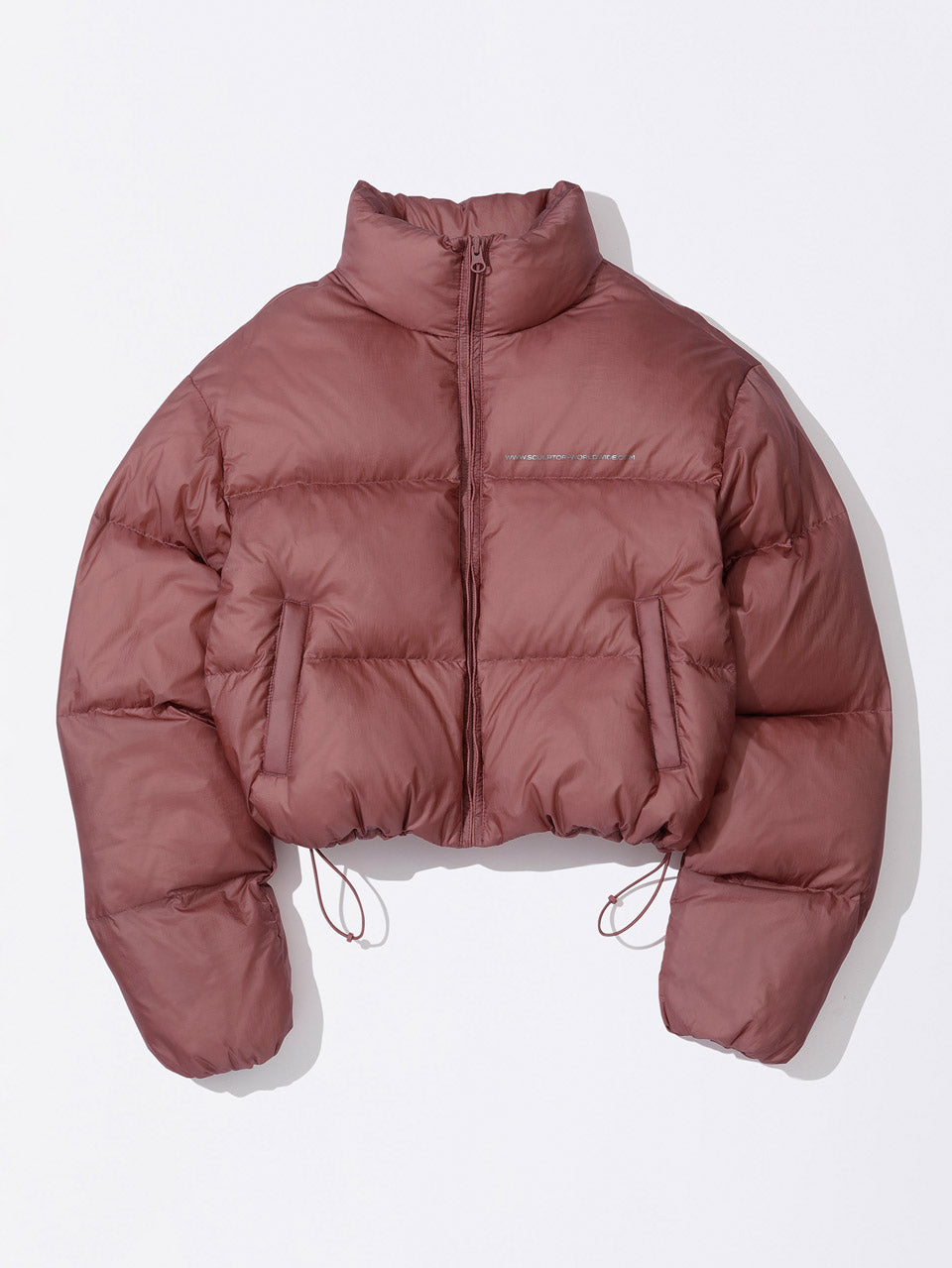 Matte Cropped Puffer Down Plum Red