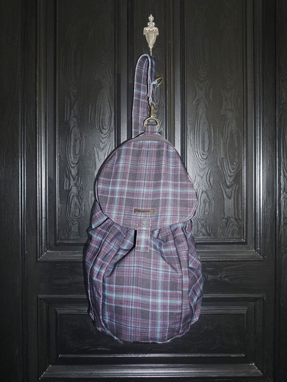 Three-Way Twill Bag Purple Check