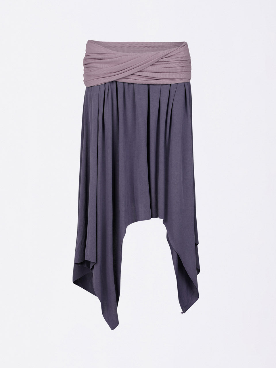 Draping Unbalance Skirt Purple