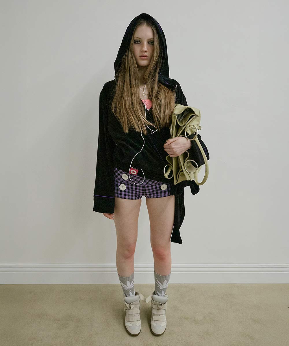 【S/Mのみ5月中旬お届け予定】New Emo Gingham Micro Shorts Purple