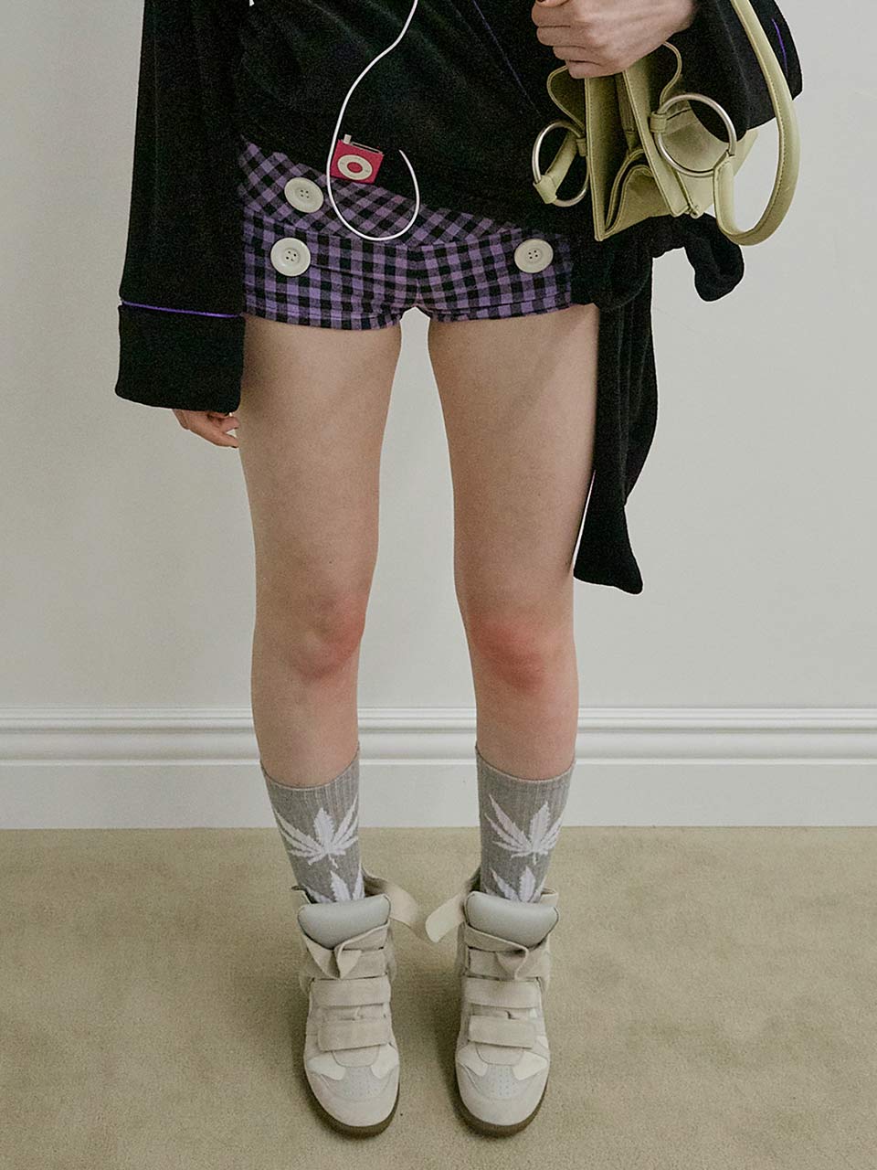 【S/Mのみ5月中旬お届け予定】New Emo Gingham Micro Shorts Purple