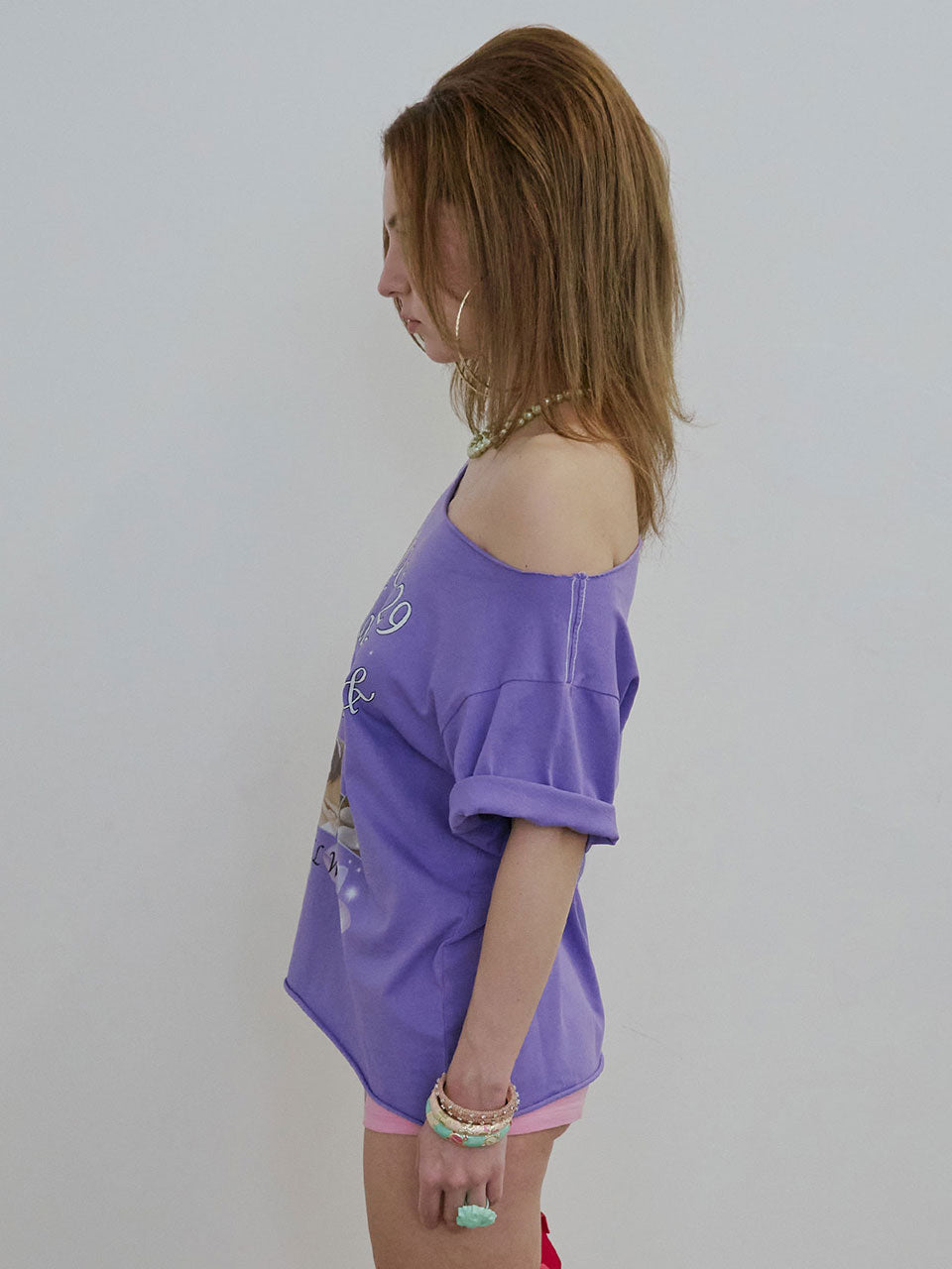 Healing Off-Shoulder Tee Purple