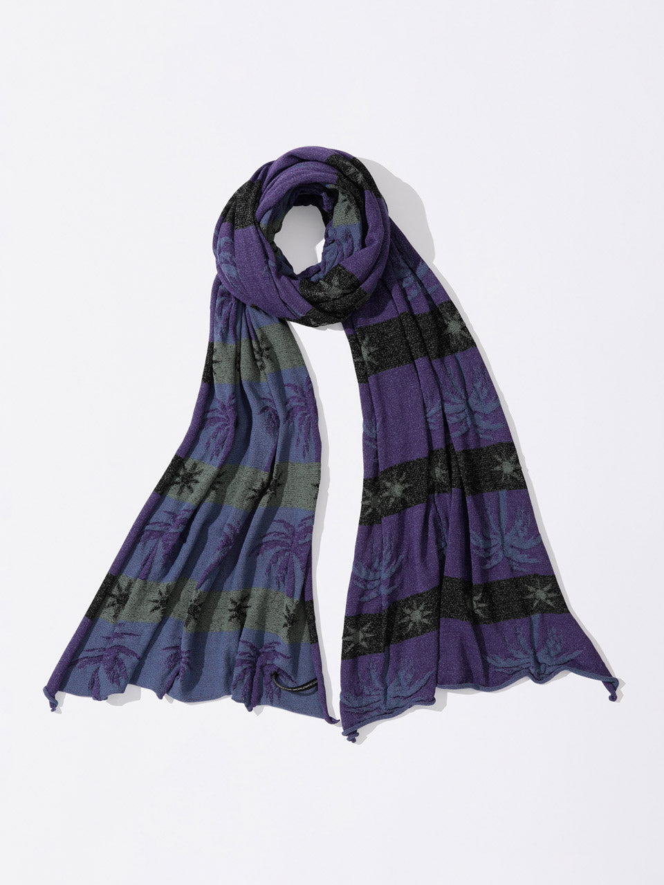 Striped Jacquard Scarf Purple/Black