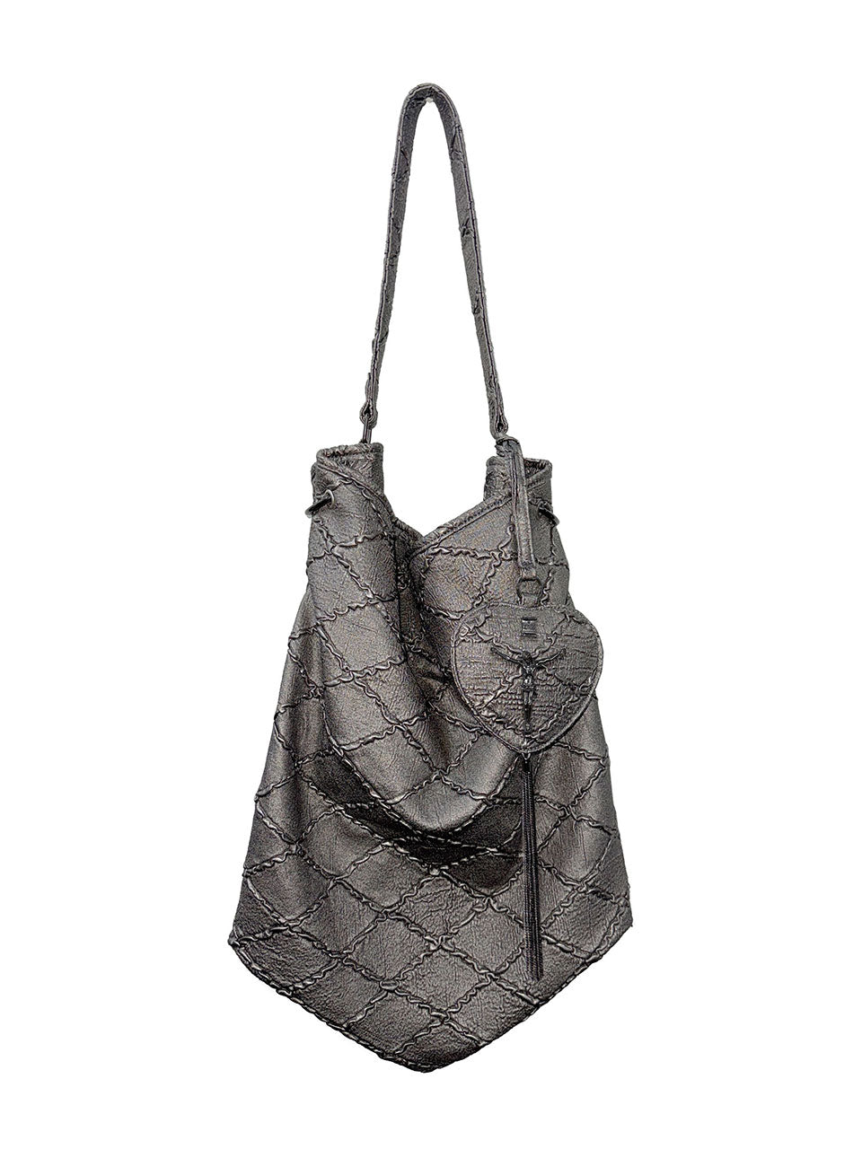 Quilted Slouch Bag Gun Metal